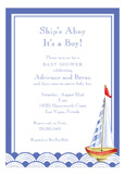 Ships Ahoy Its a Boy Sailboat Invitation