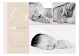 Simple Stork Girl Photo Card Birth Announcements