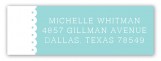 Spring Scalloped Aqua Address Label