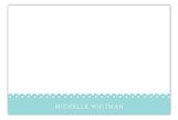 Spring Scalloped Aqua Flat Note Card