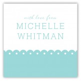 Spring Scalloped Aqua Square Sticker