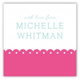 Spring Scalloped Pink Square Sticker
