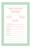 Striped Babysitter Notepad