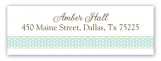 Teal Damask Monogram Address Label