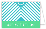 Teal Graphic Folded Note Card