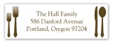 Teal Plated Dinner Address Label