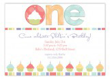 Pastel Colors Turning One Invitation