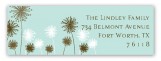 Turquoise Flowers Address Label