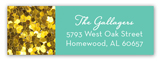 Turquoise Glitter Sixteen Address Label