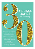 Turquoise Glitter Thirty Invitation