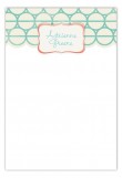 Turquoise Mod Circles Flat Note Card