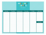 Turquoise Stripes Calendar Pad