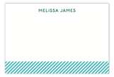 Turquoise Stripes Flat Note Card