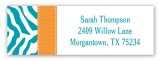 Turquoise Zebra Address Label