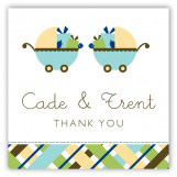 Twin Boy Carriage Gifts Gift Tag