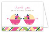 Twin Girl Carriage Gifts Folded Note Card