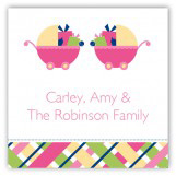 Twin Girl Carriage Gifts Gift Tag