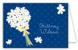 White Bouquet Folded Note Card