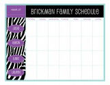 Zebra Weekly Calendar Pad