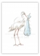 Stork Blue Folded Note Card