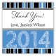 Blue Graduation Year Square Sticker