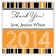 Orange Graduation Year Square Sticker