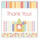 Birthday Bounce House Pastels Square Sticker