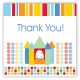 Birthday Bounce House Primary Square Sticker
