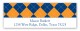 Blue and Orange Argyle Address Label