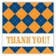 Blue and Orange Argyle Square Sticker