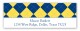 Blue and Yellow Argyle Address Label