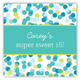 Blue Falling Confetti Gift Tag