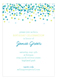 Blue Falling Confetti Invitation