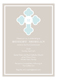 Blue Monogram Cross Invitation