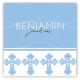 Blue Ornate Cross Enclosure Card