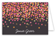 Charcoal Falling Confetti Folded Note Card