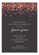 Charcoal Falling Confetti Invitation