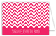 Chevron Pink Folded Note Card