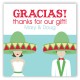 Fiesta Wedding Brunette Square Sticker