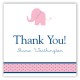 Girl Elephant Icon Square Sticker