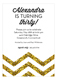 Gold Glitter Chevron Invitation