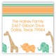 Green Animal Monogram Square Sticker