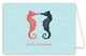 Kissing Seahorses Folded Note Card