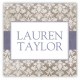 Lavender Damask Cloth Square Sticker