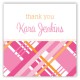 Pink Classic Plaid Square Sticker