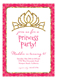 Pink Glitter Princess Invitation