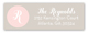 Pink Monogram Cross Address Label