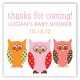 Pink Pattern Owls Square Sticker
