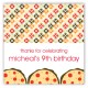 Pizza Party Pattern Square Sticker