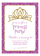 Purple Glitter Princess Invitation